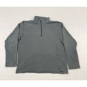 REI Co-op Mens Base Layer Quarter Zip‎ Fleece Pullover Gray Heathered Size Large